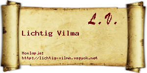 Lichtig Vilma névjegykártya
